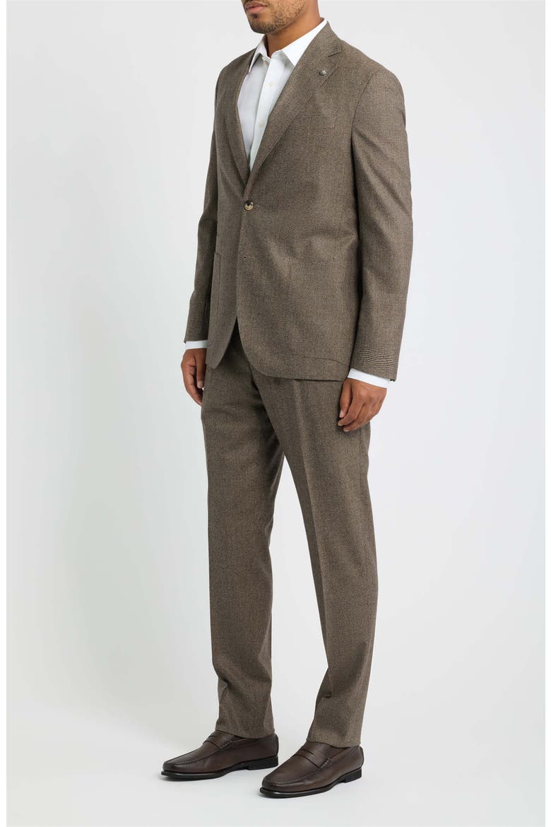 Irving Wool Tic Weave Suit, Alternate, color, BROWN