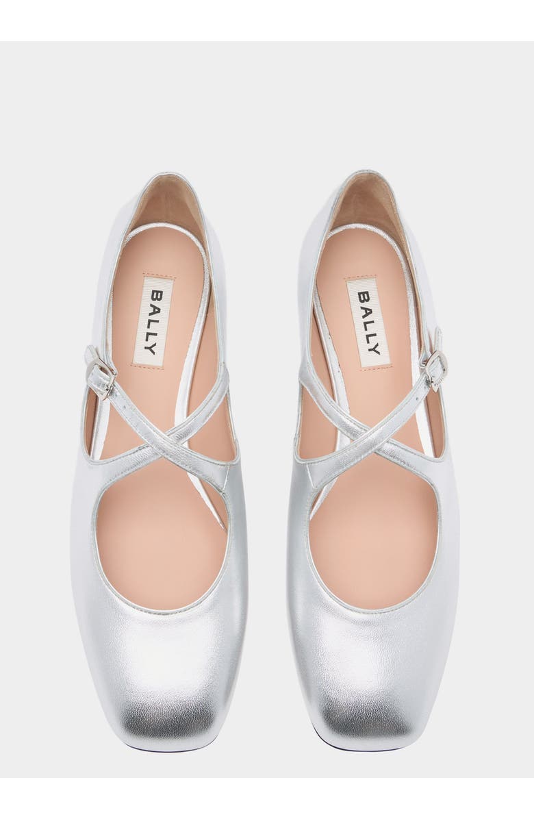 Bally rina Flat in Sheep Leather, Alternate, color, Silver