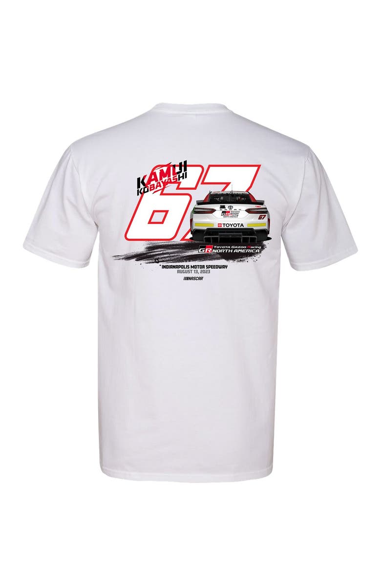 23XI Racing Men's 23XI Racing White Kamui Kobayashi Toyota Gazoo Racing Tri-Blend T-Shirt, Alternate, color, White