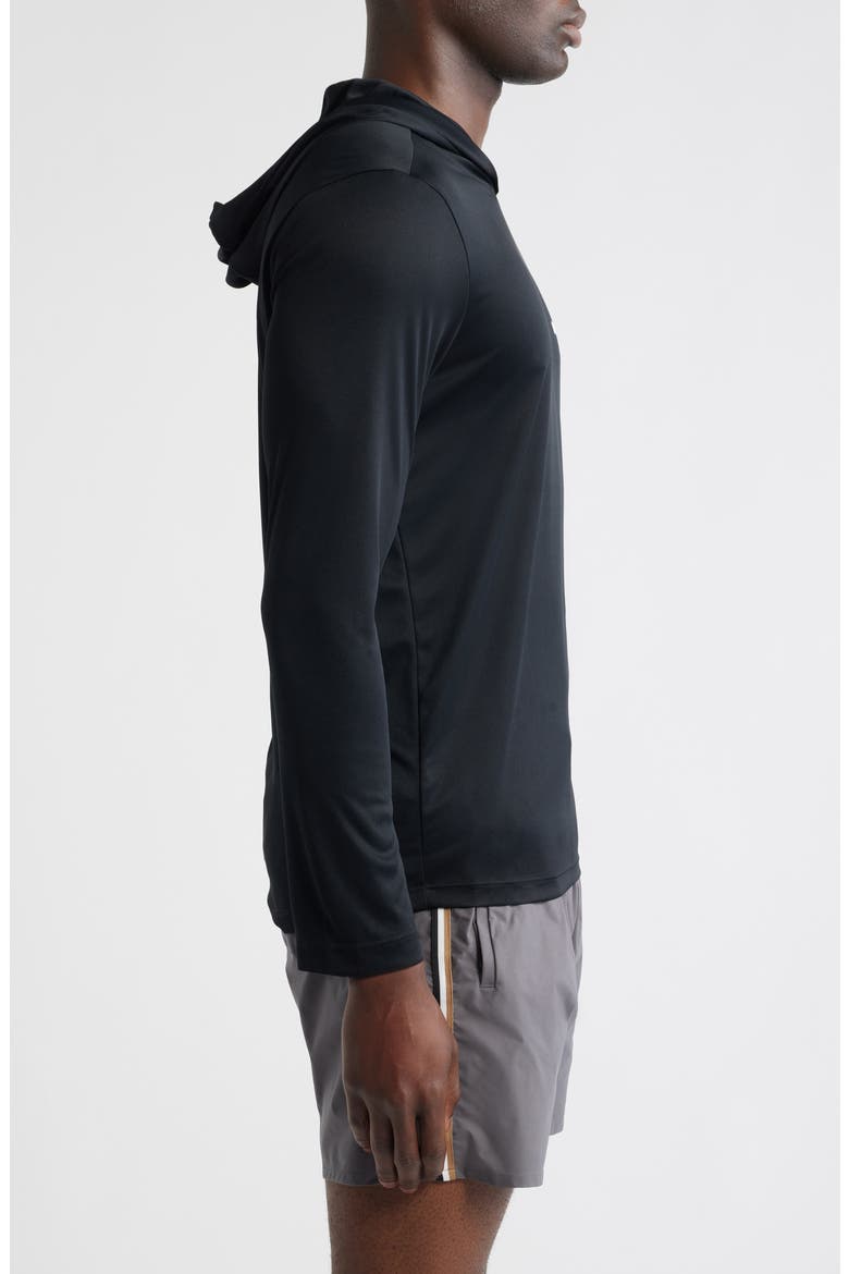 Hooded Long Sleeve Rashguard, Alternate, color, BLACK
