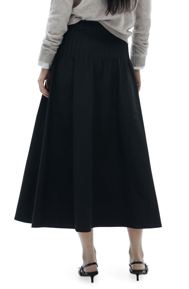 MANGO Pleated Detail Flared Skirt, Alternate, color,