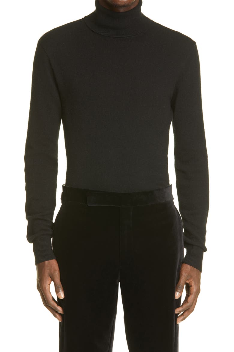 Cashmere Turtleneck Sweater, Main, color, CLASSIC BLACK