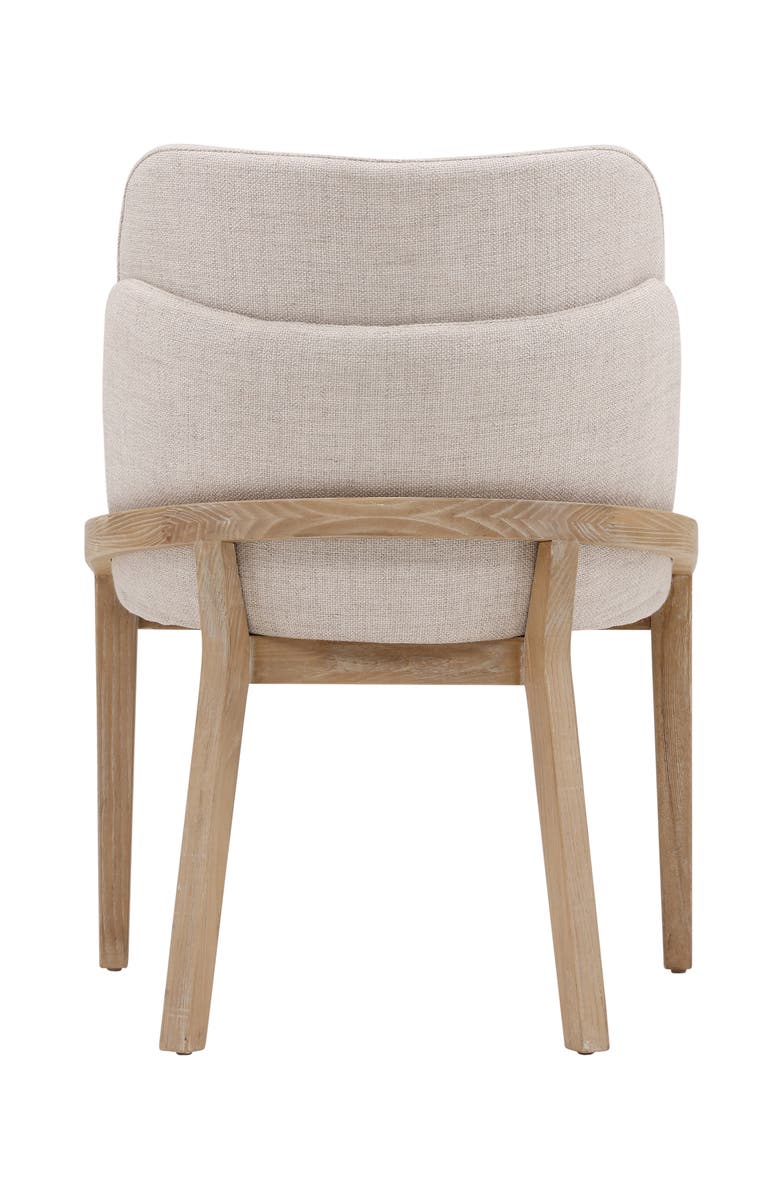 Dovetail Furniture Juna Linen Upholstered Dining Chair with Elm Wood Frame, Alternate, color, Off-White