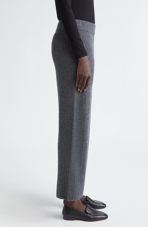 Lafayette 148 New York Rib Cashmere Blend Ankle Pants In Gray