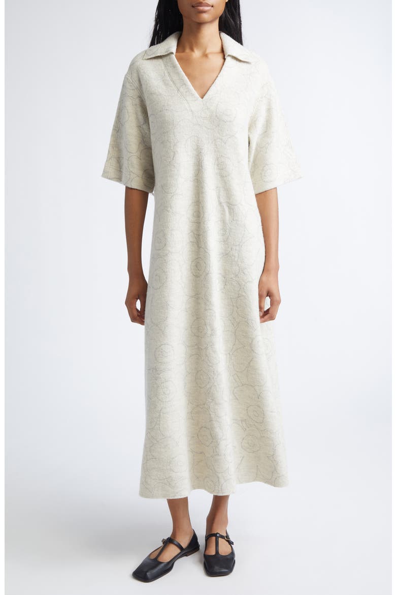 Marimekko Nietos Piirto Unikko Floral Wool Dress (Women