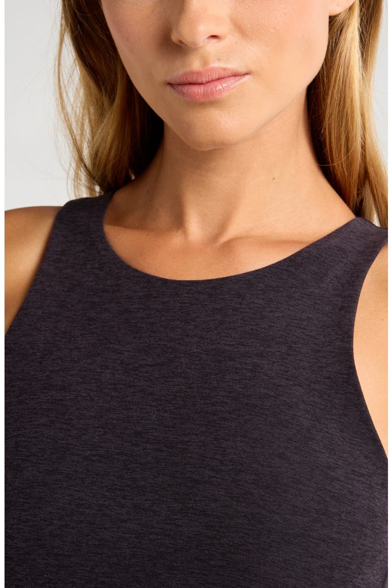 Renew Mélange Midi Tank Dress, Alternate, color, BLACK MELANGE