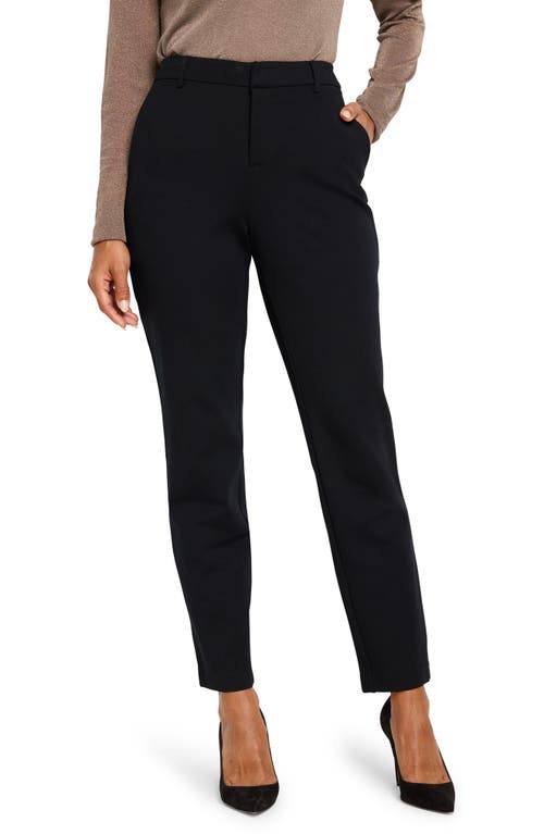 NIC+ZOE Ponte Knit Fly Front Pants in Black Onyx 