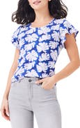 NZT by NIC+ZOE Shadow Palm Flutter Sleeve T-Shirt