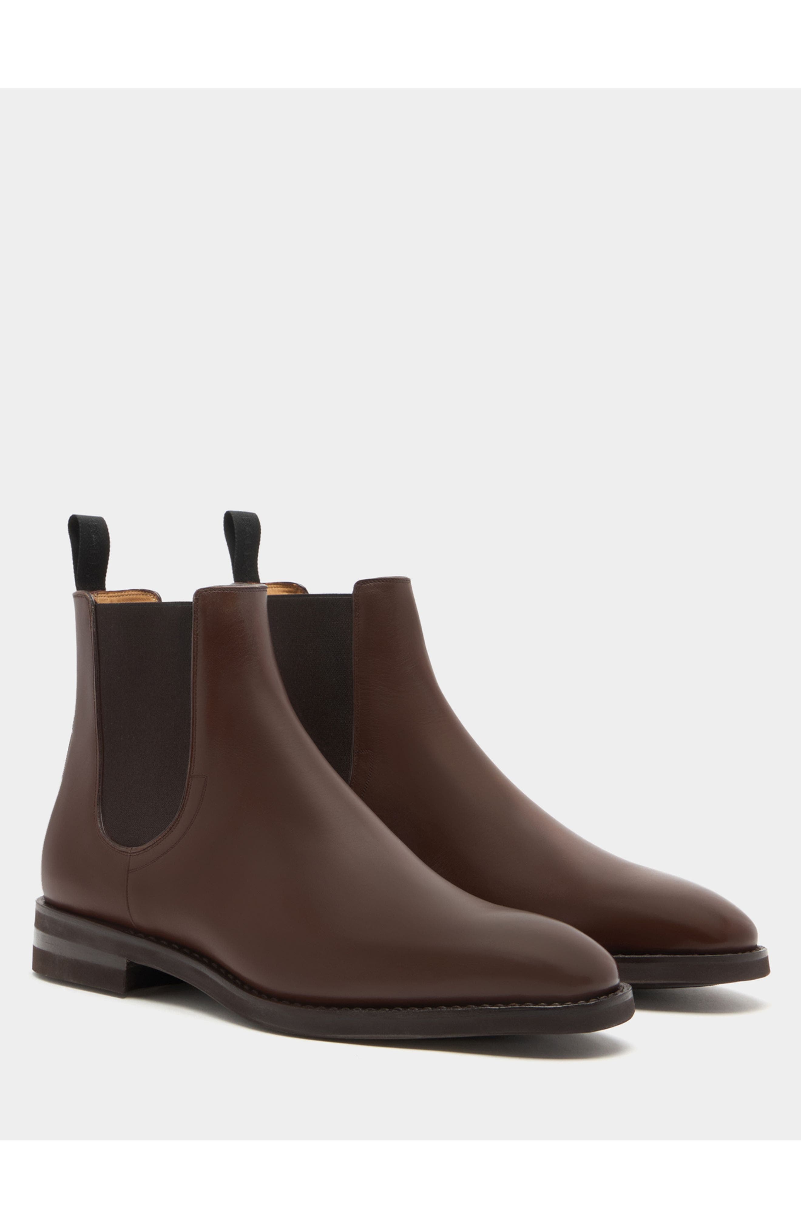 Bally Scribe Un Bootie in Calf Leather, Alternate, color, Brown