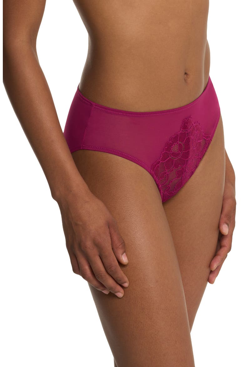 Peony Lace & Mesh Hipster Panties, Alternate, color, DARK RASPBERRY