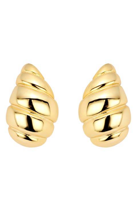 Rib Domed Stud Earrings
