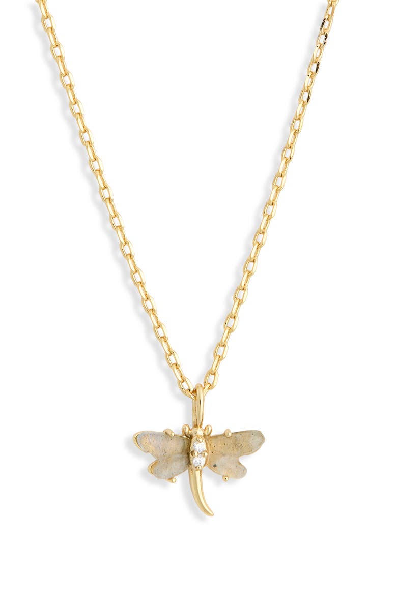 Electric Picks Dragonfly Pendant Necklace, Main, color,