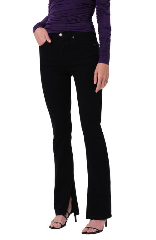 Agolde Ingram High Waist Split Hem Skinny Jeans In Black