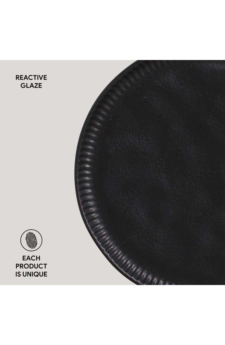 Porto Brasil Dinner Plate Set of 6, Alternate, color, Linhas Matte Black