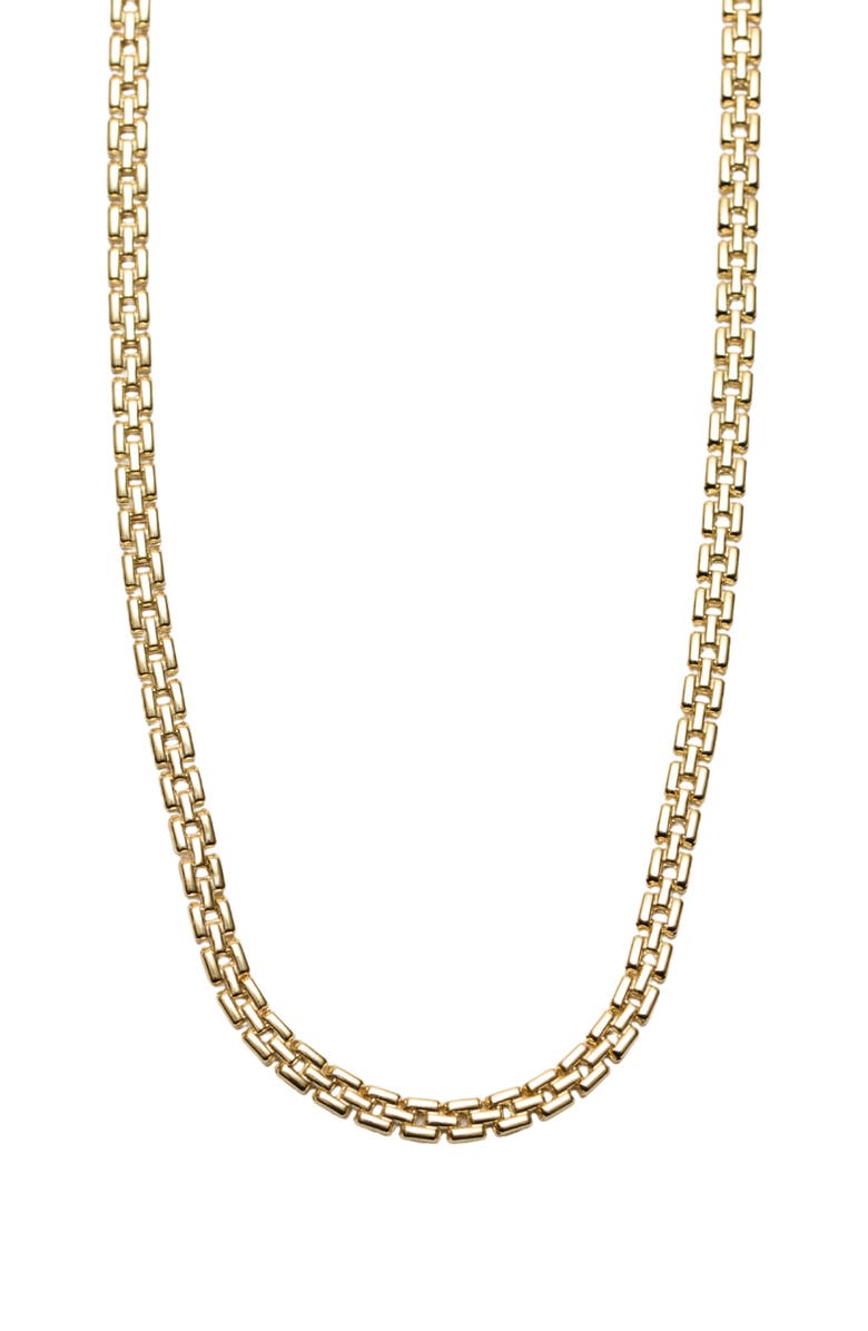 Argento Vivo Sterling Silver Watchband Chain Necklace, Main, color, Gold