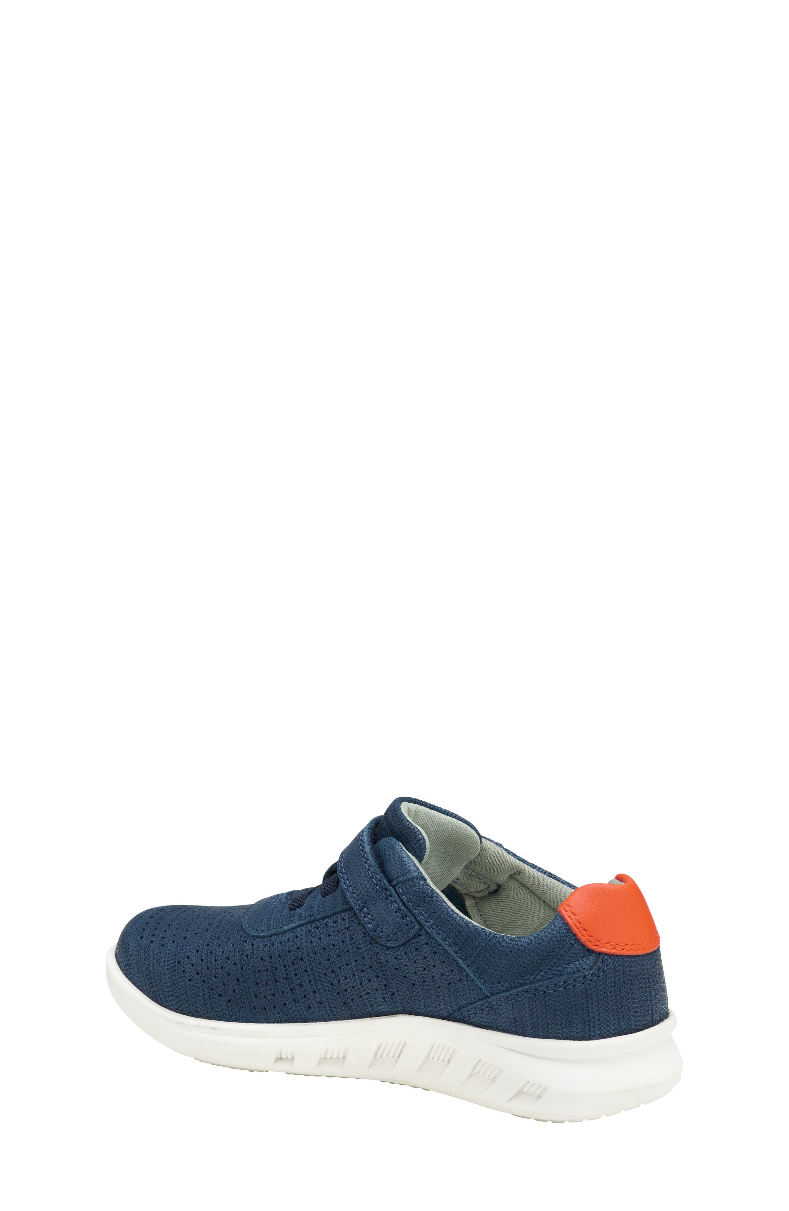 Johnston & Murphy Kid's Activate U-Throat Hook & Loop Sneaker, Alternate, color, Navy Full Grain