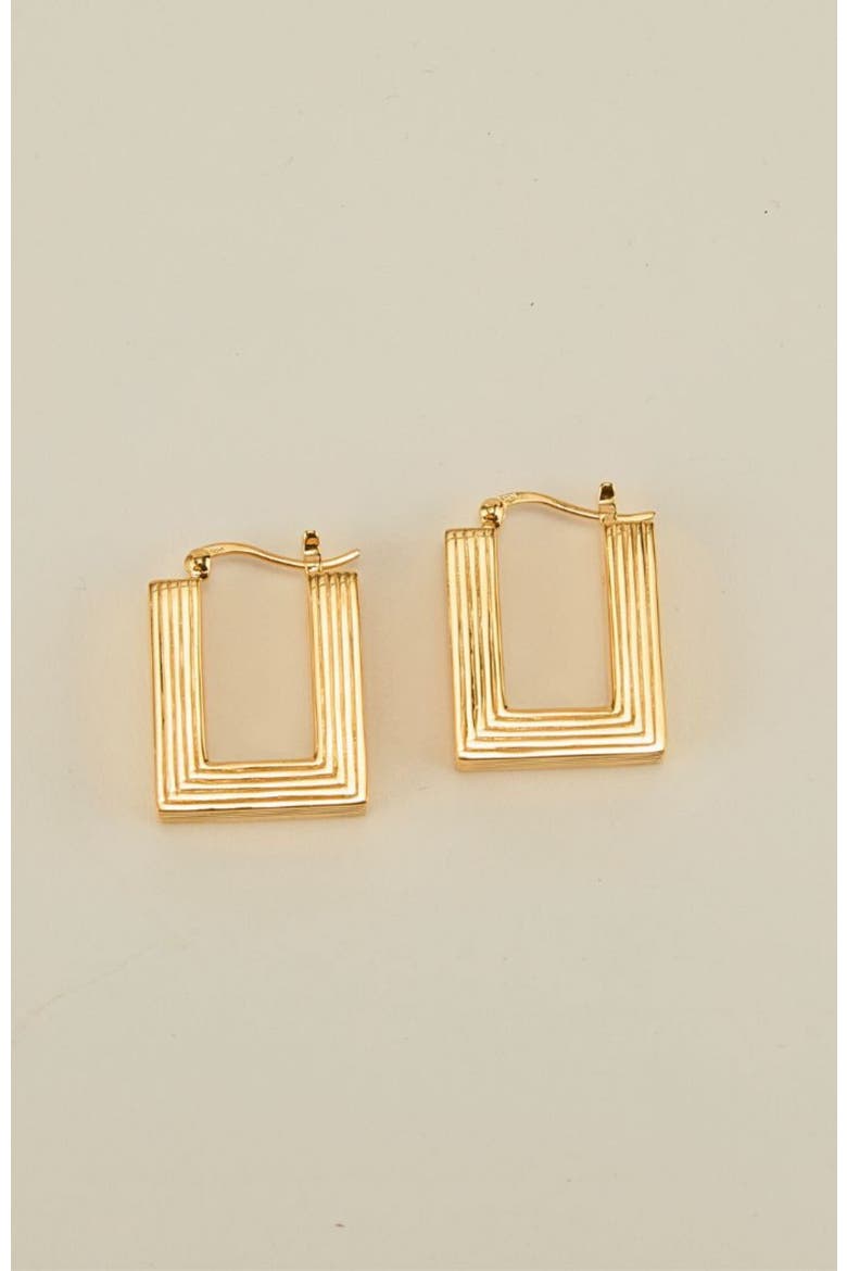Lina Boxy Rectangle Hoop Earring, Alternate, color, Gold