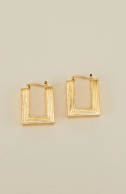 Gwen Beloti Lina Boxy Rectangle Hoop Earring In Gold
