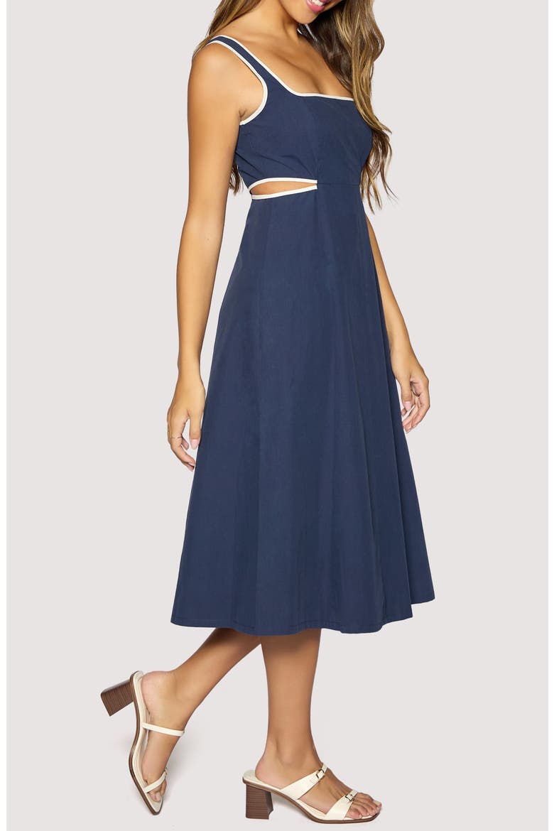 Coastal Riviera Cotton Midi Dress, Alternate, color, NAVY