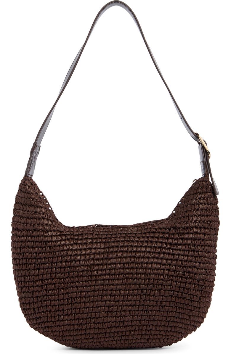 URBAN EXPRESSIONS HANDBAGS Straw Hobo Bag, Alternate, color, Coffee