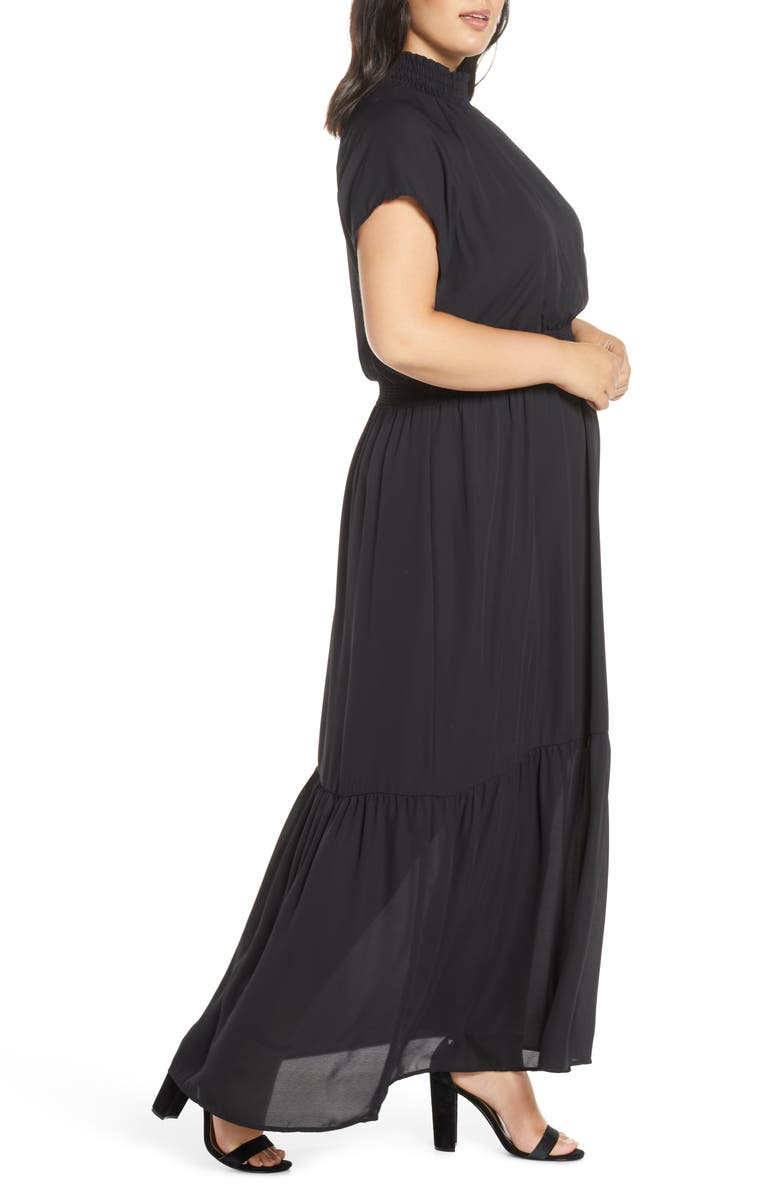 GIBSONLOOK Gibson x City Safari Jaime Shrayber Smock Neck Maxi Dress, Alternate, color, 