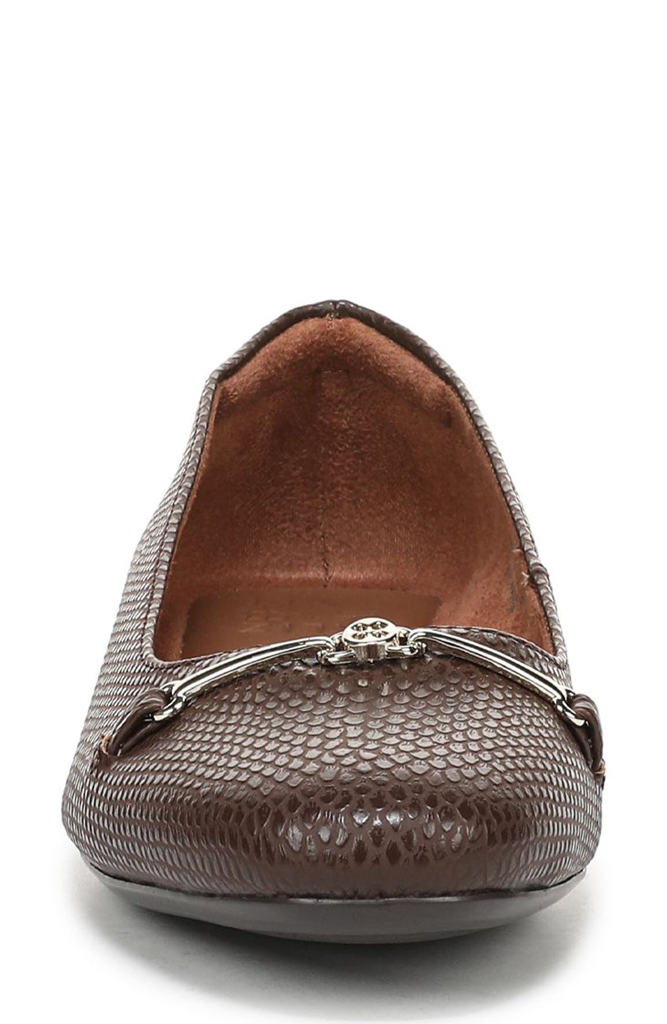 Kendall Flat, Alternate, color, DARK BROWN SNAKE FAUX LEATHER