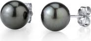 The Pearl Source Tahitian South Sea Round Pearl Stud Earrings 8mm