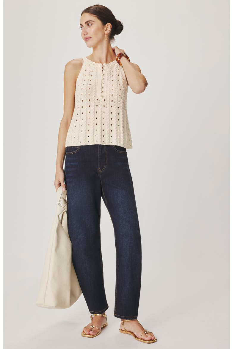 Foster Sleeveless Cotton Sweater, Alternate, color, SHELL WHITE