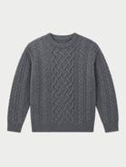 Gobi Cashmere Cashmere Aran Cable-knit Crewneck Sweater