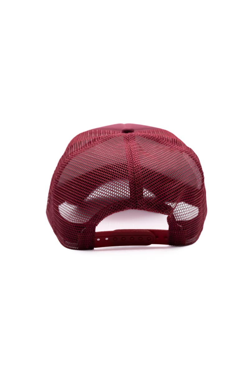 Texas Postcard Trucker Hat - Kids, Alternate, color, Burgundy