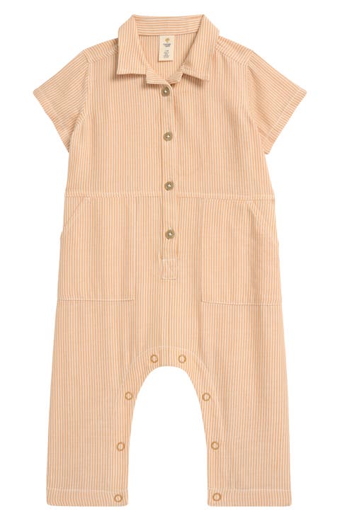 Stripe Cotton Utility Romper (Baby)