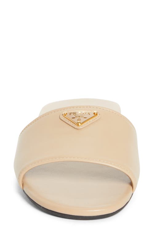 Prada Logo Slide Sandal In Neutral