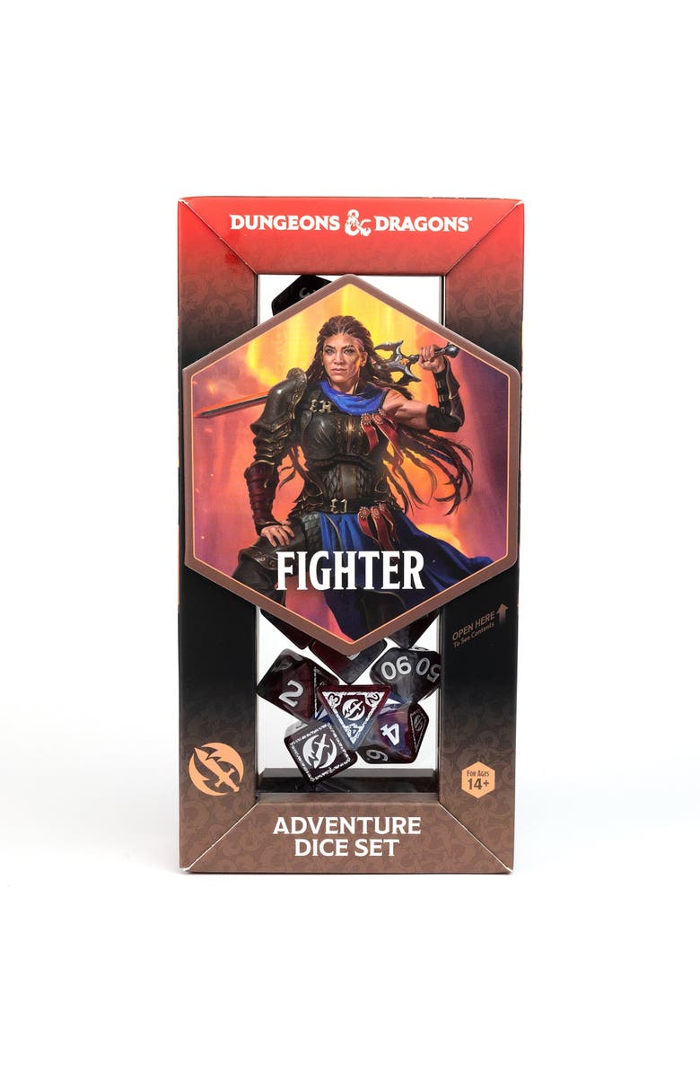 Dungeons
Dragons D&D Adventure Dice Fighter Red, 17Pc Rpg Die Set, Alternate, color, Red