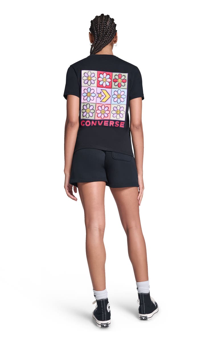 Converse Flower Grid T-Shirt, Alternate, color, Converse Black