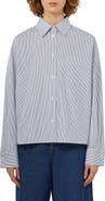 Weekend Max Mara Arturo Stripe Oversize Cotton Poplin Shirt