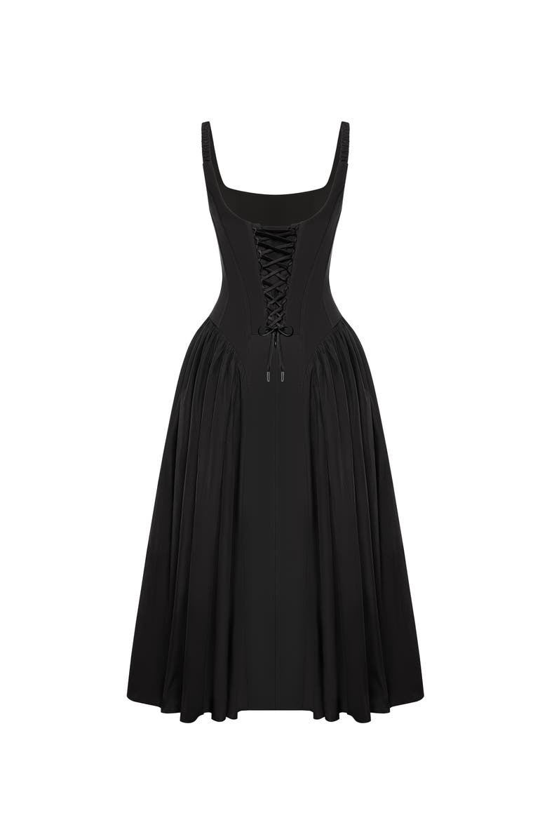 Milla Black corset midi dress, Alternate, color, Black