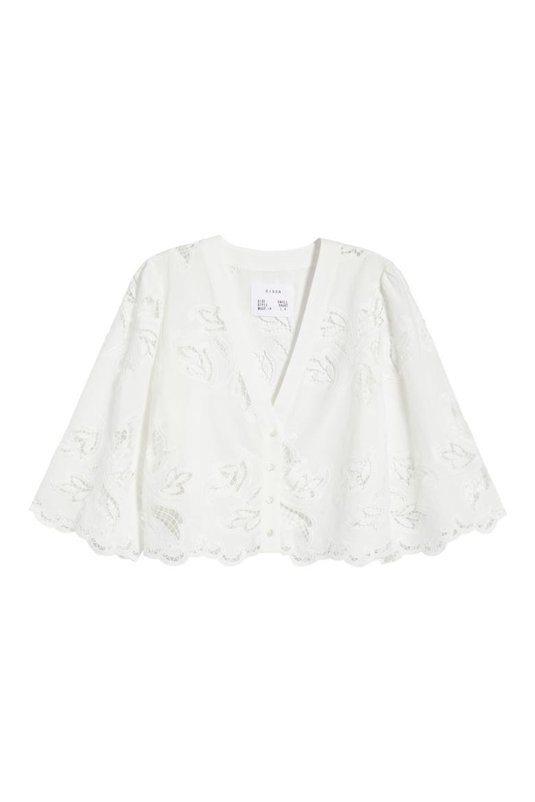 Floral Lace Button-Up Shirt, Alternate, color, ETERNA