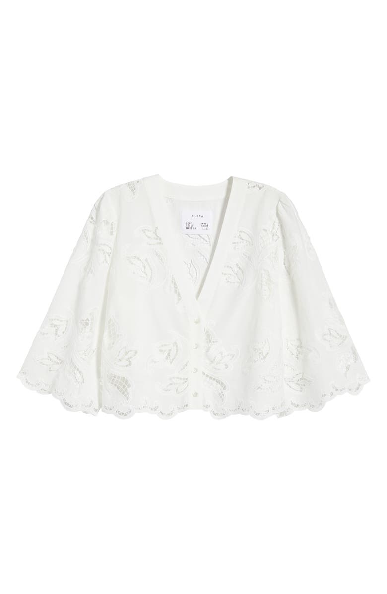 CISSA Floral Lace Button-Up Shirt, Alternate, color, Eterna