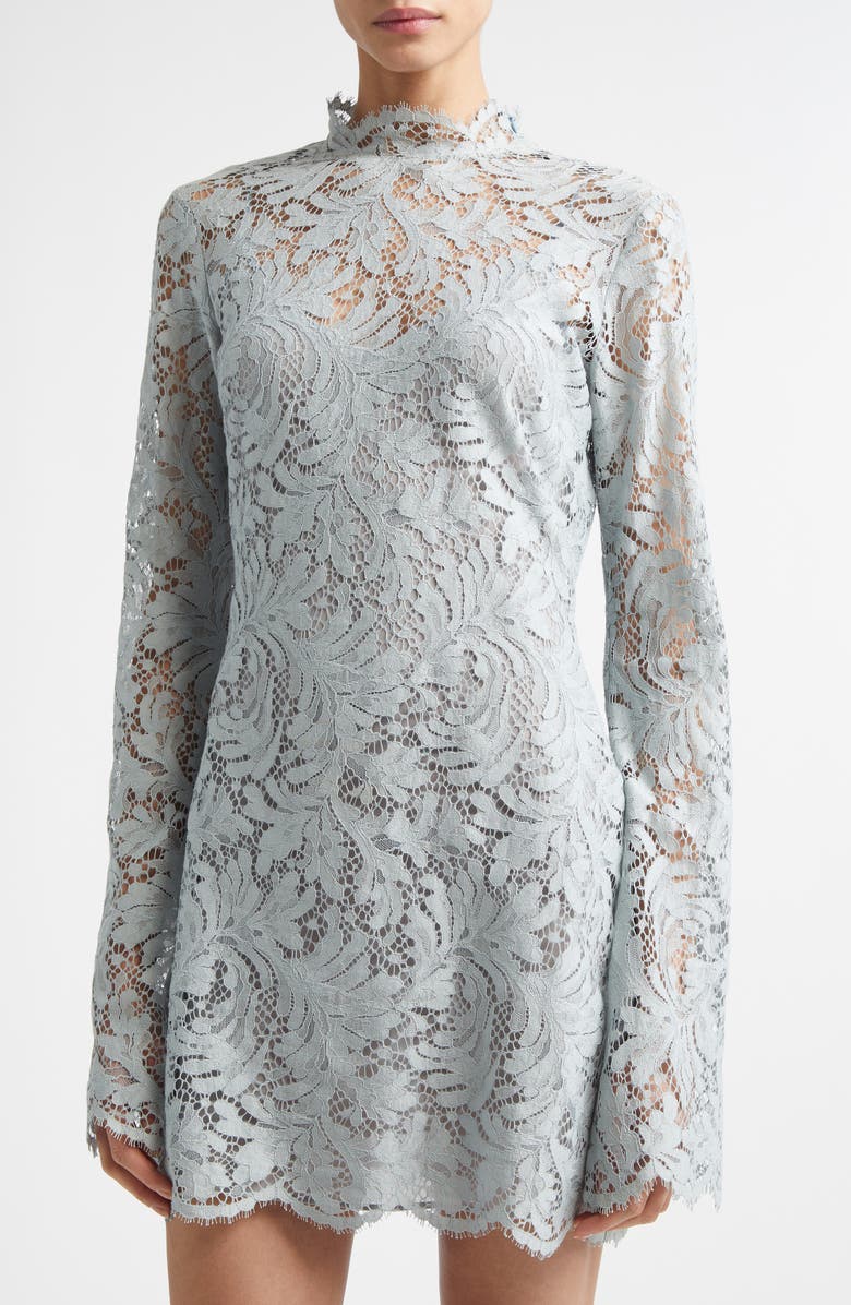 A.L.C. Eden Floral Lace Mock Neck Minidress, Alternate, color, Slate Blue