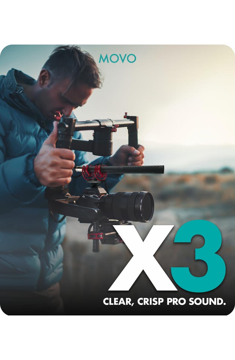 MOVO X3-II 11-inch XLR Supercardioid Shotgun Condenser Microphone for Camera, Alternate, color, Black