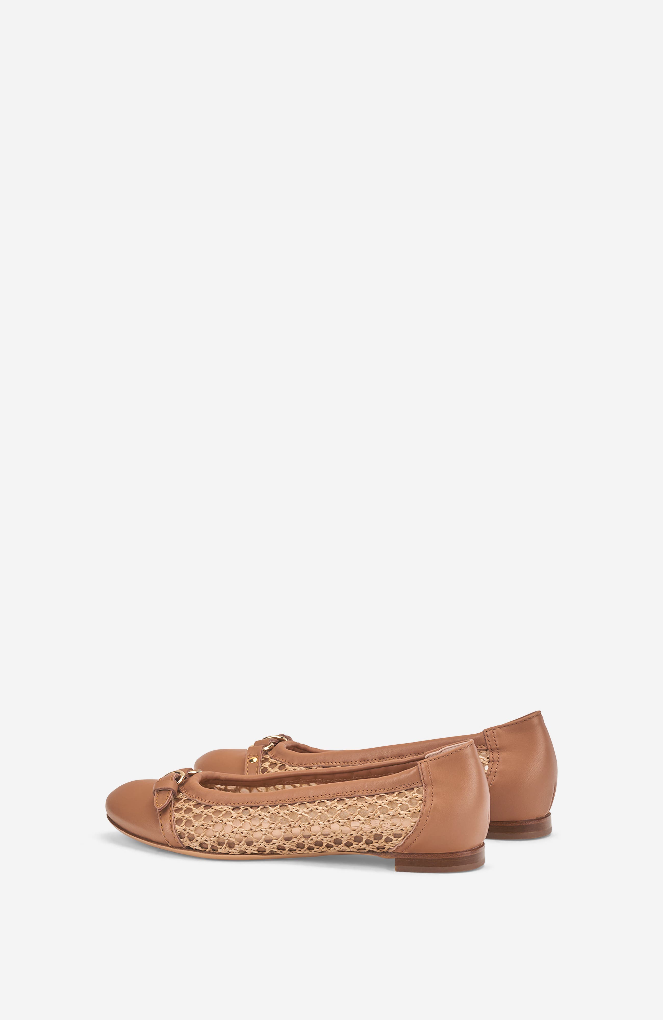 Monia Cap Toe Ballet Flat, Alternate, color, Cocoa Fabric