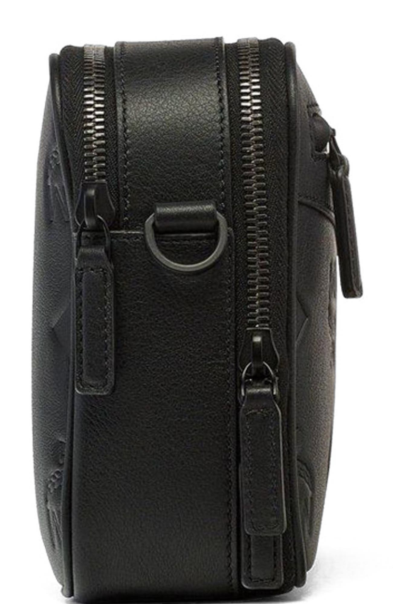 MCM Diamond Camera Bag in Maxi Monogram Leather, Alternate, color, Black