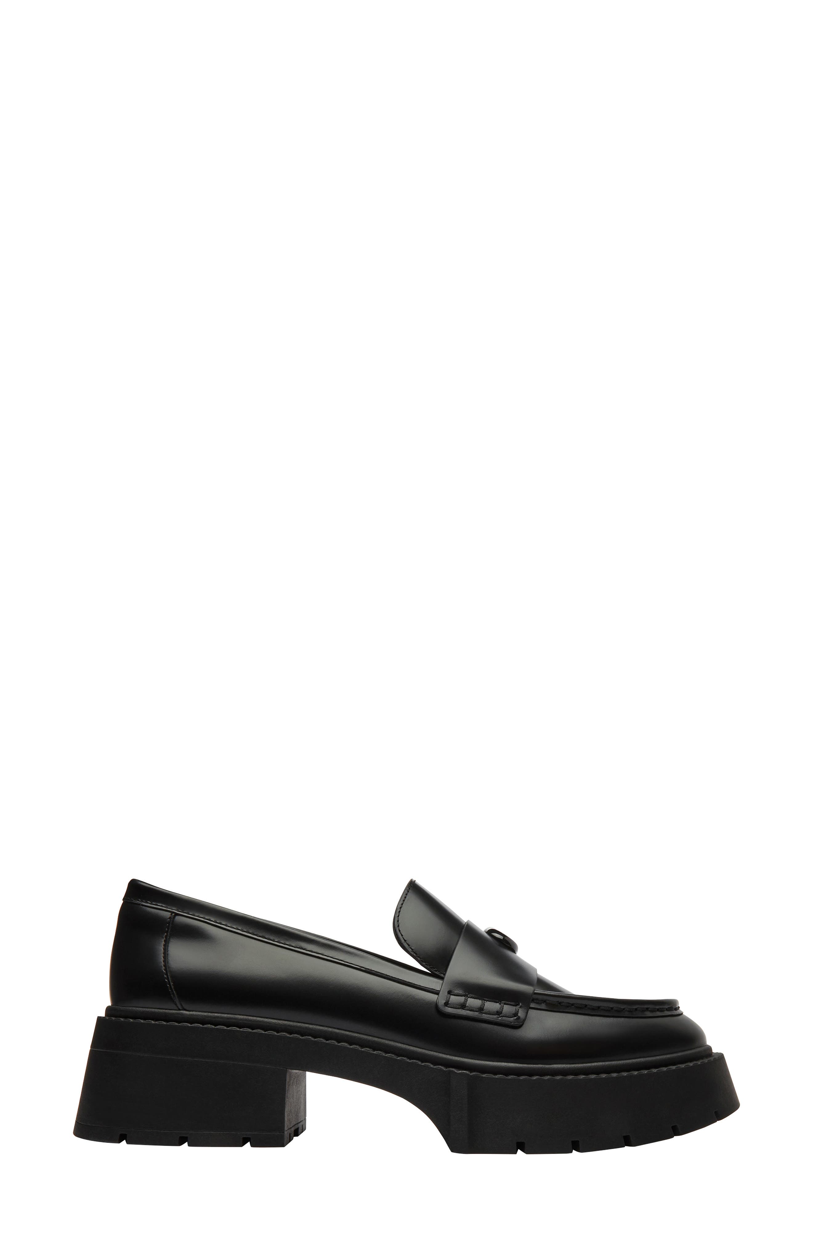COACH Leah Platform Loafer, Alternate, color, Charcoal Black
