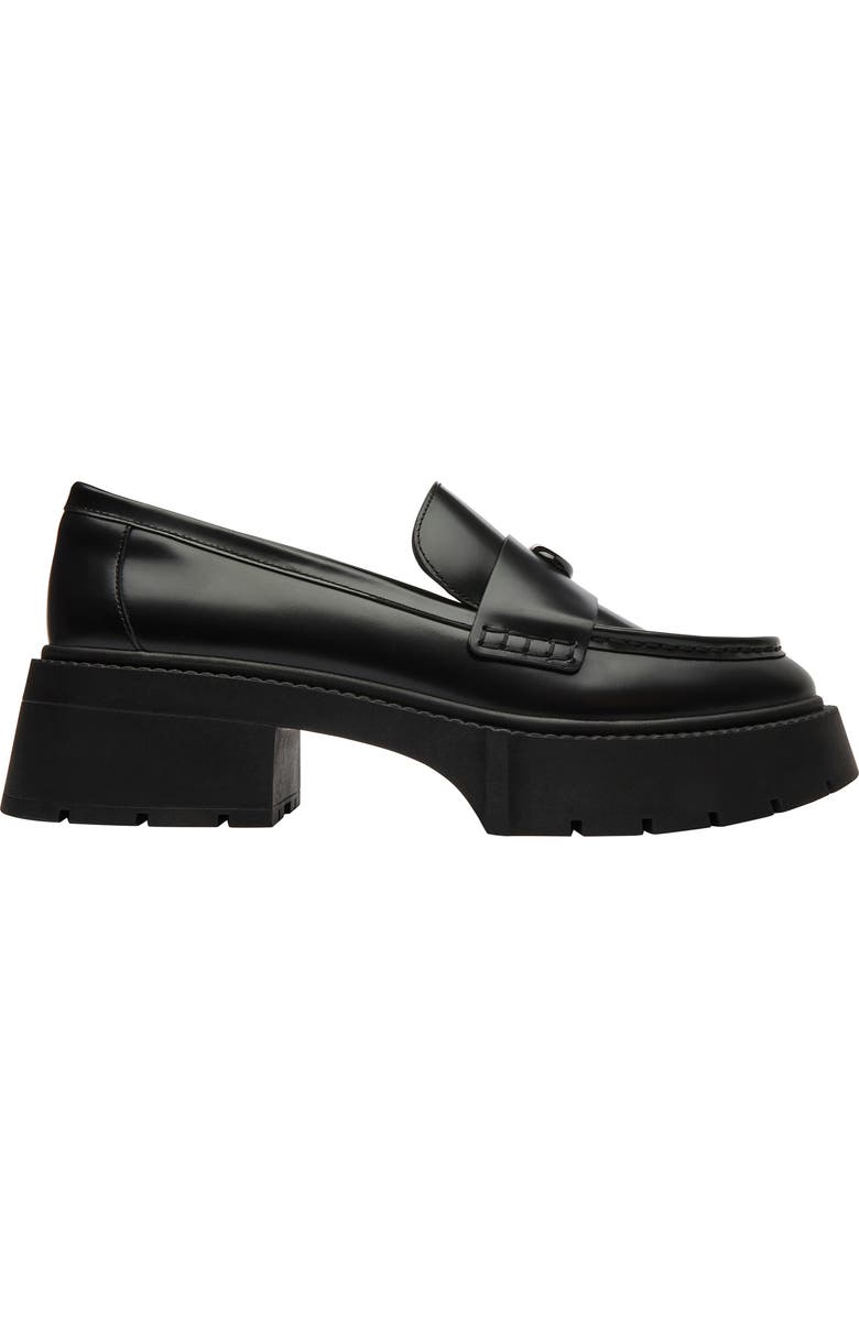 COACH Leah Platform Loafer, Alternate, color, Charcoal Black