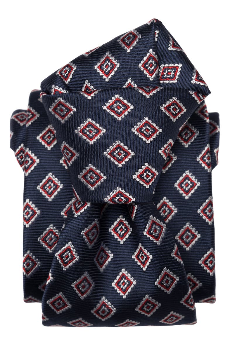 Elizabetta Lambrusco - Silk Jacquard Tie for Men, Alternate, color, Navy