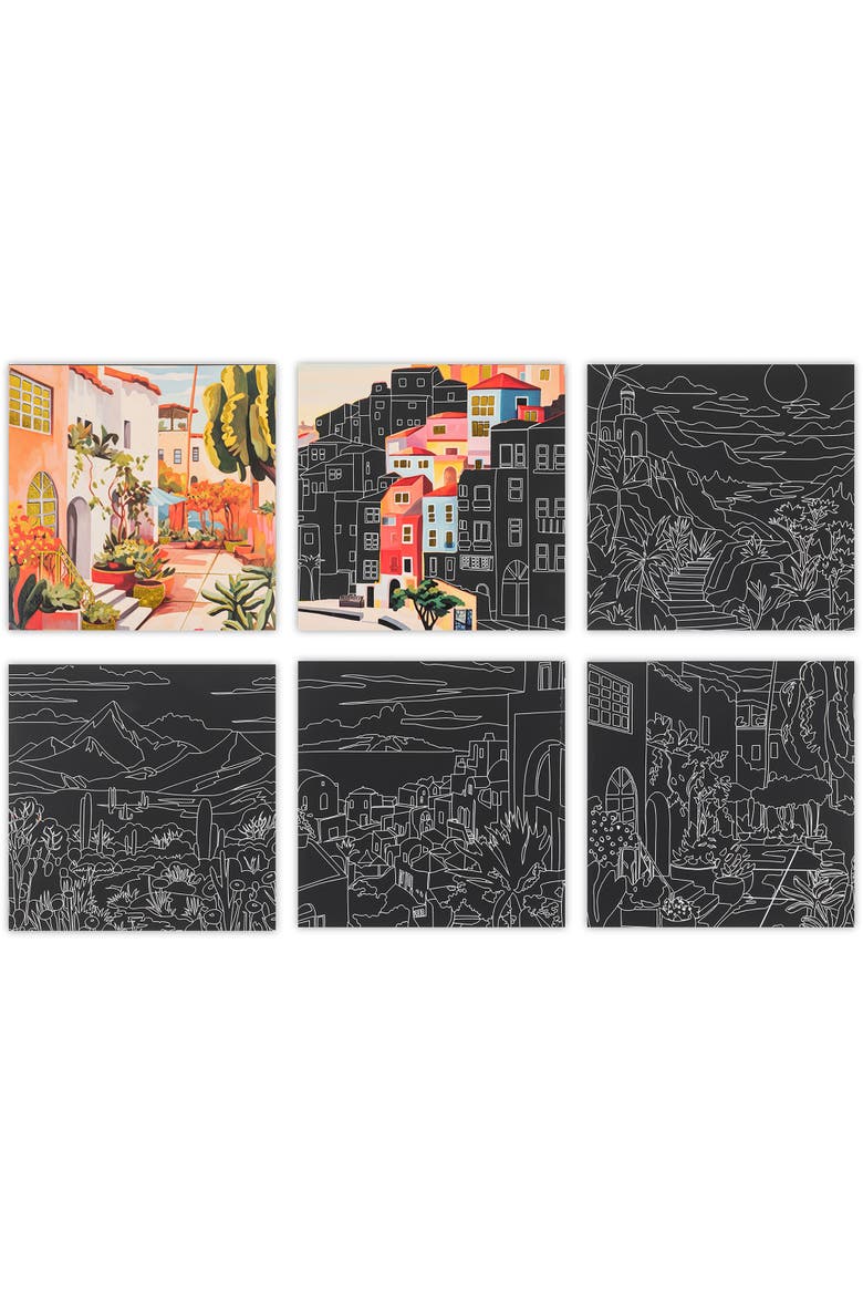Scratch Art Paper Pad, Landscape Destinations, Alternate, color, Multicolored