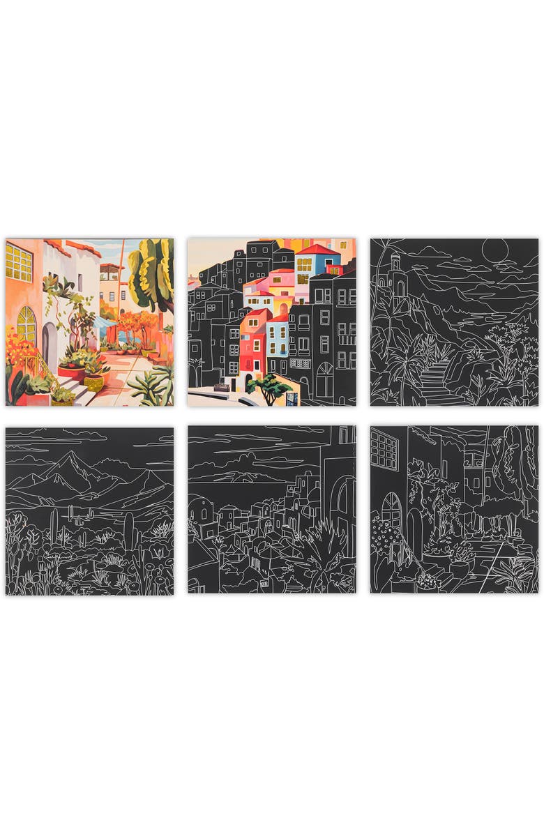 Brea Reese Scratch Art Paper Pad, Landscape Destinations, Alternate, color, Multicolored