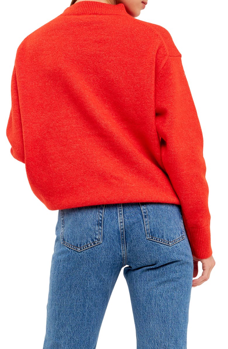 Endless Rose Relaxed Fit Mock Neck Sweater, Alternate, color, 