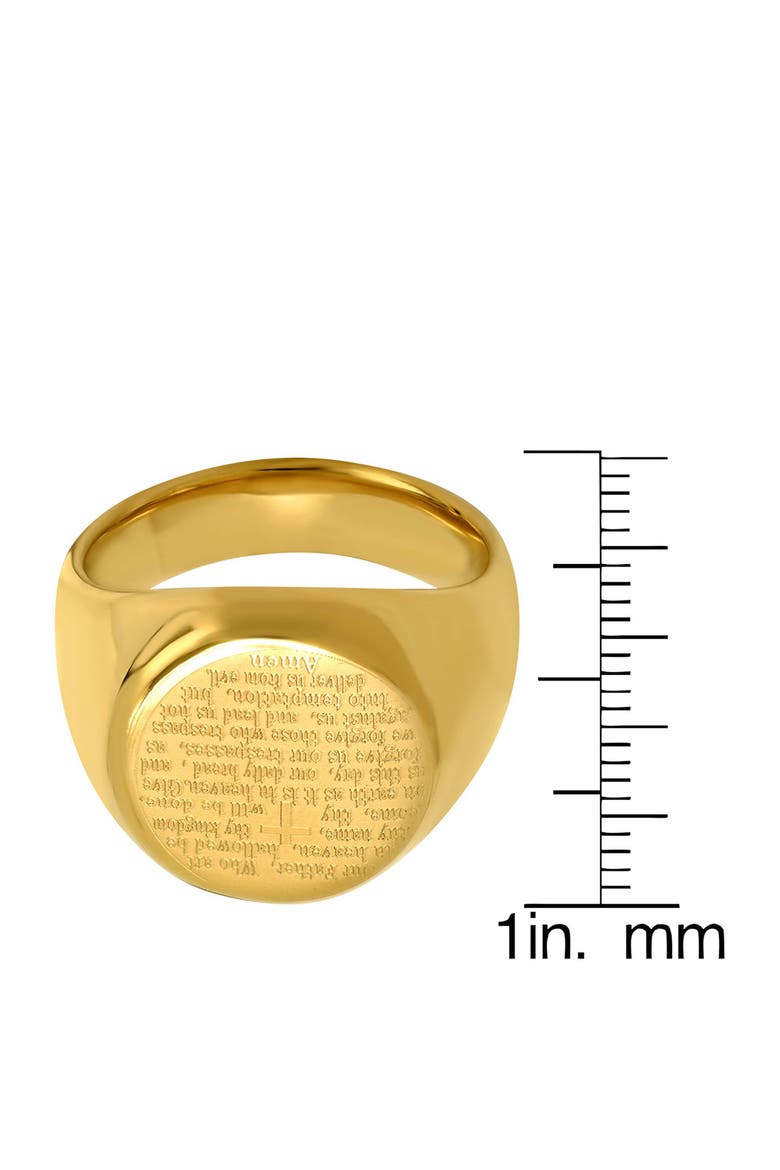 Men's Lord's Prayer 18k Gold Plated Signet Ring, Alternate, color, GOLD