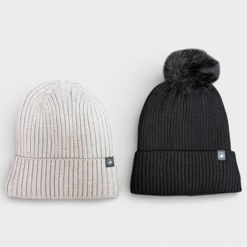 2-Pack Thermal Plush Lined Beanies